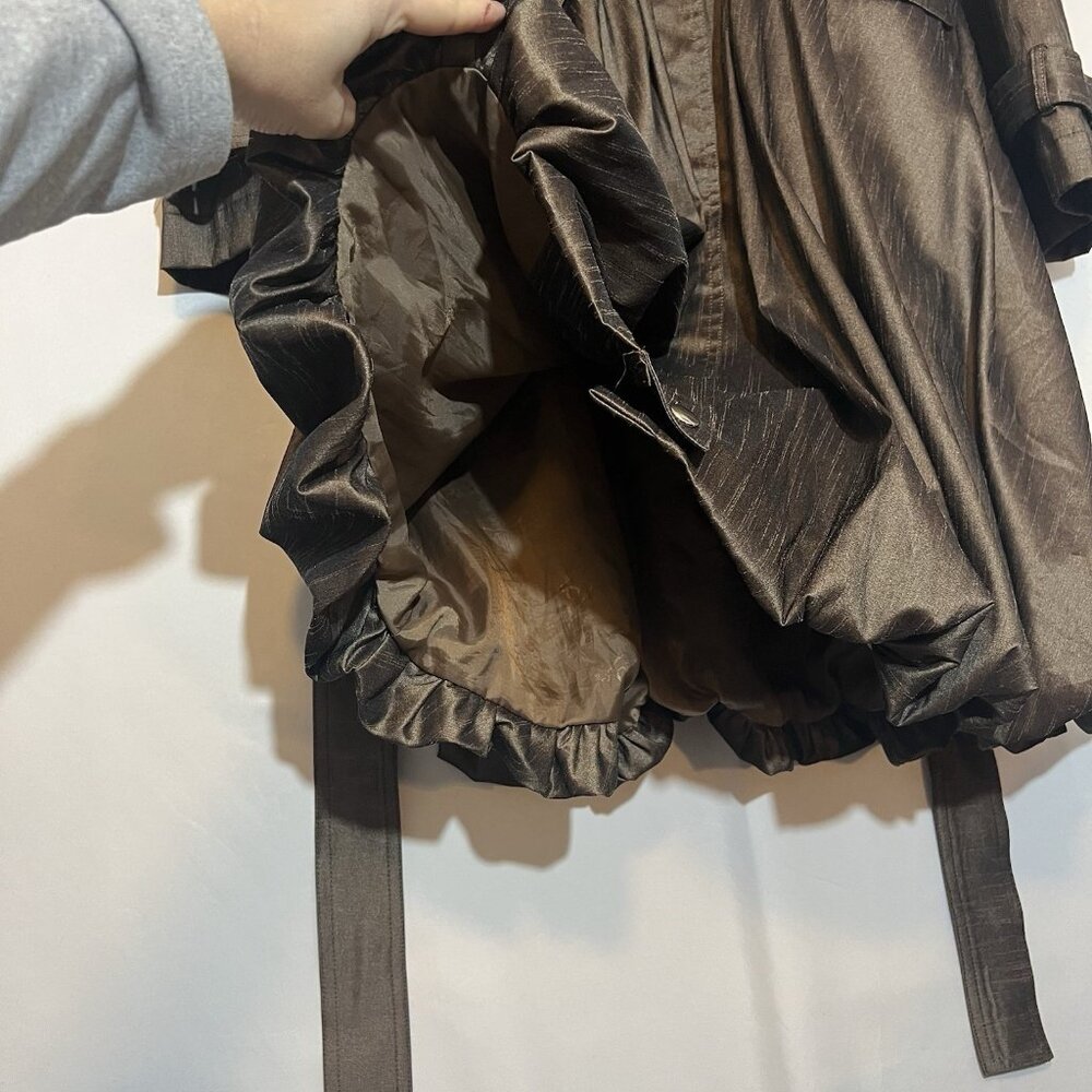 SAMUEL DONG BUBBLE COAT DRESS Women Classic XL Brown Bronze Lined Water Resistan - Picture 7 of 15